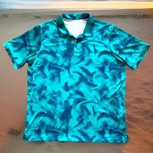 IronWood Golf Shirt Mens Sz XL Waikiki Polo Turquoise UPF 50+